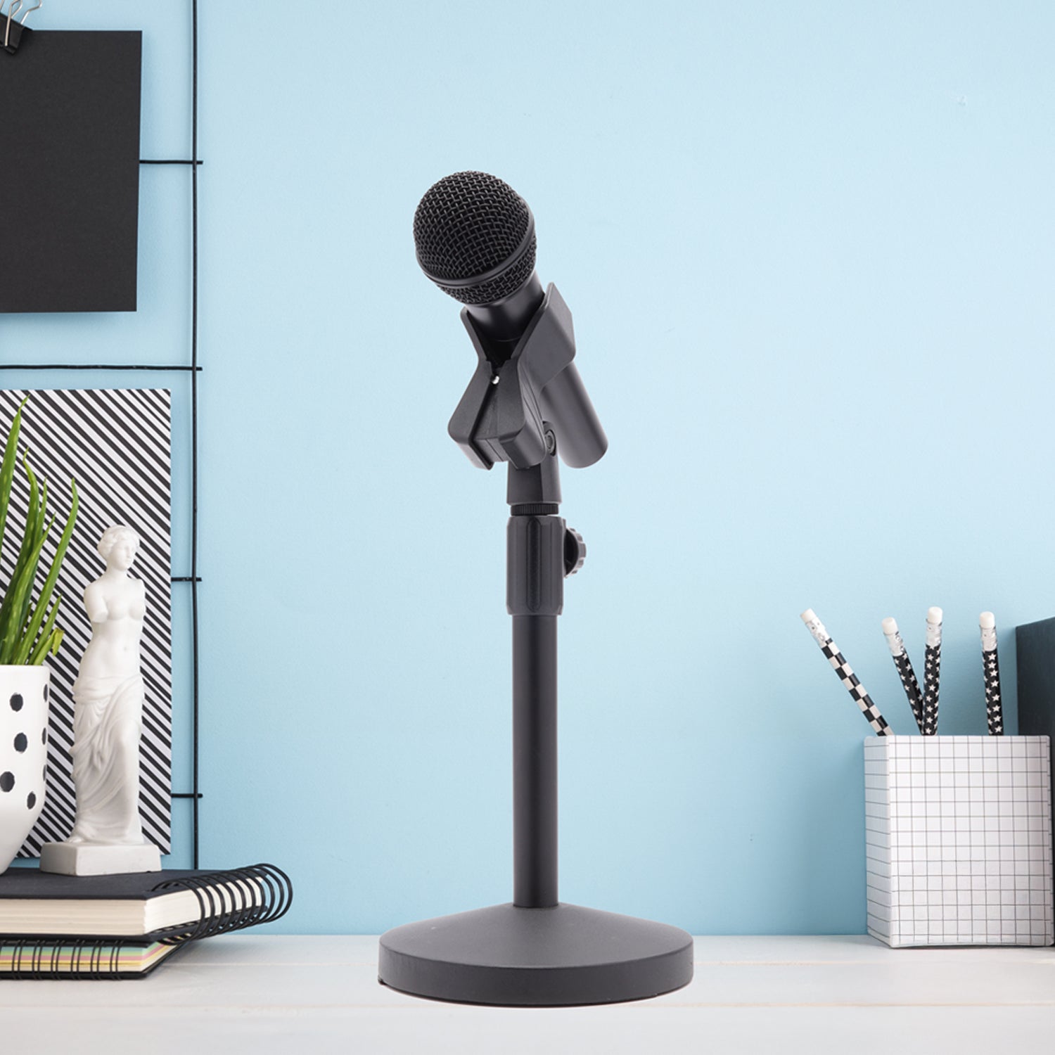 Table Mic. Stand Heavy Adjustable W/ Round Base + Clip | TMC-5 | Movo - Movo