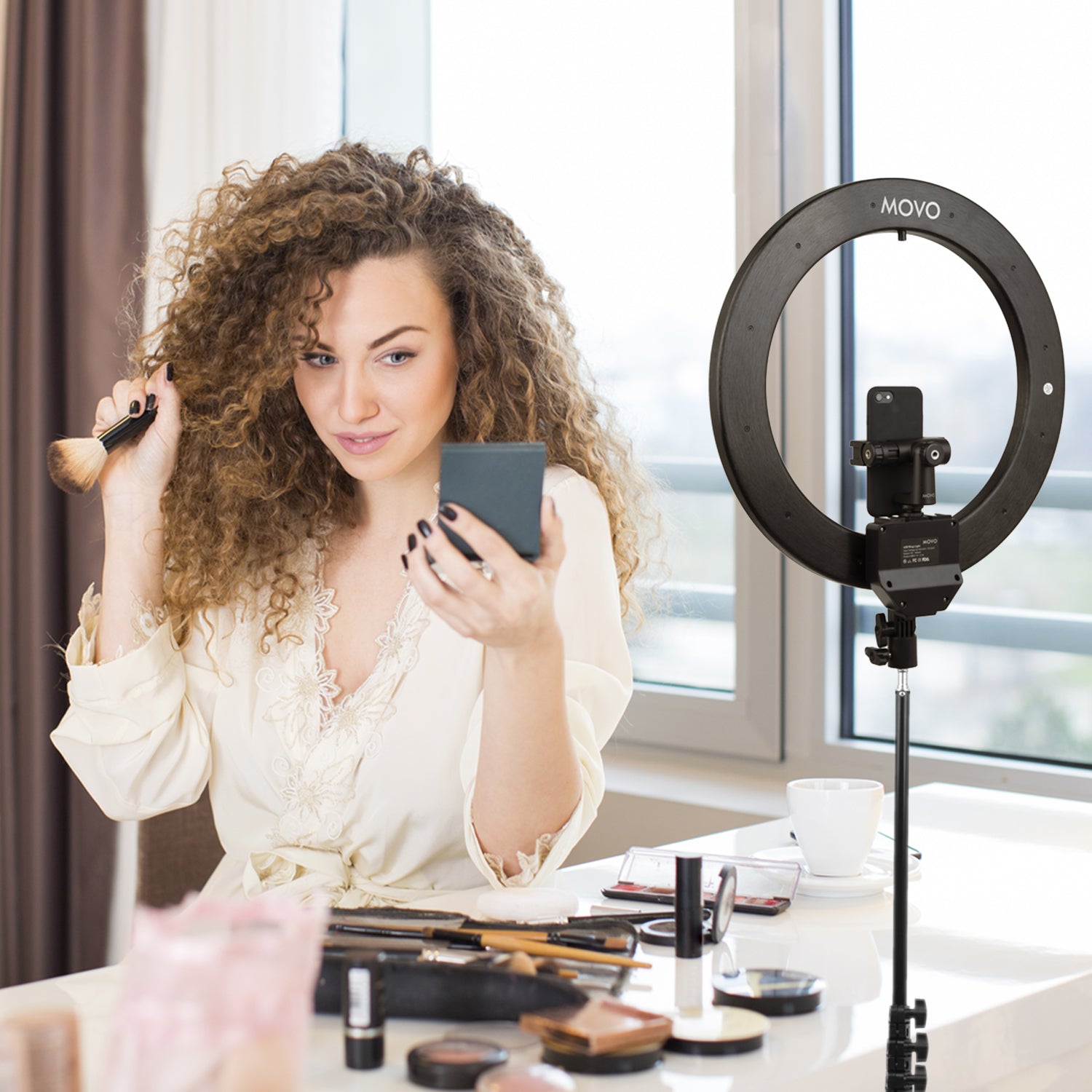 18-inch Ring Light with Phone Mount and Stand - Movo