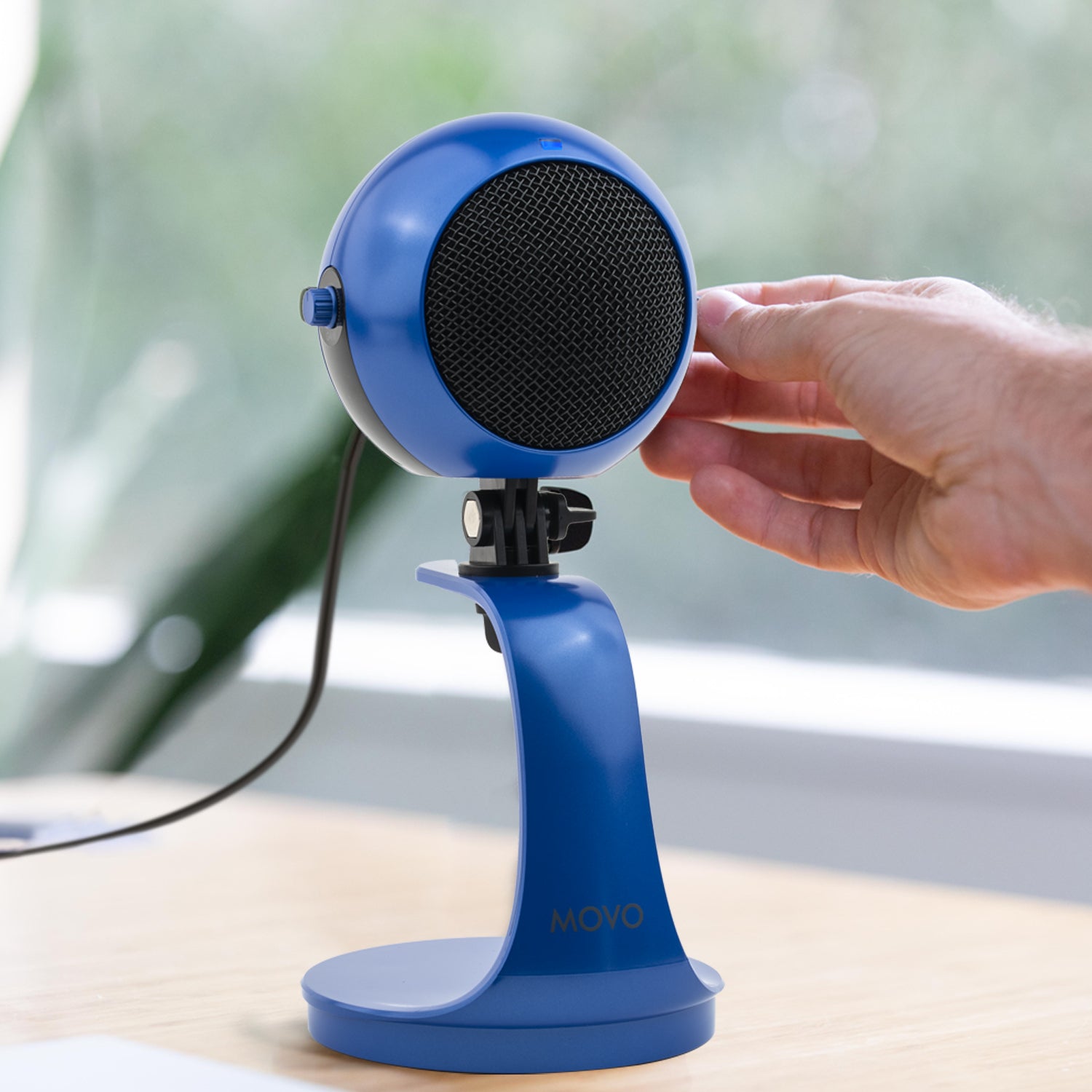 USB Microphone with Desktop Stand in Royal Blue - Movo