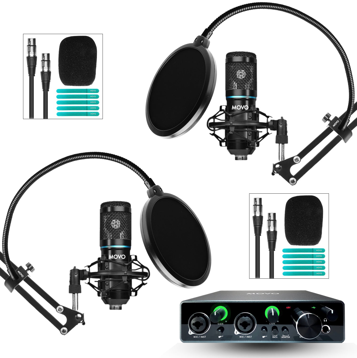 Condenser Microphone Pro. Studio Kit comes with 360* 2024 motion censor Vblog camera