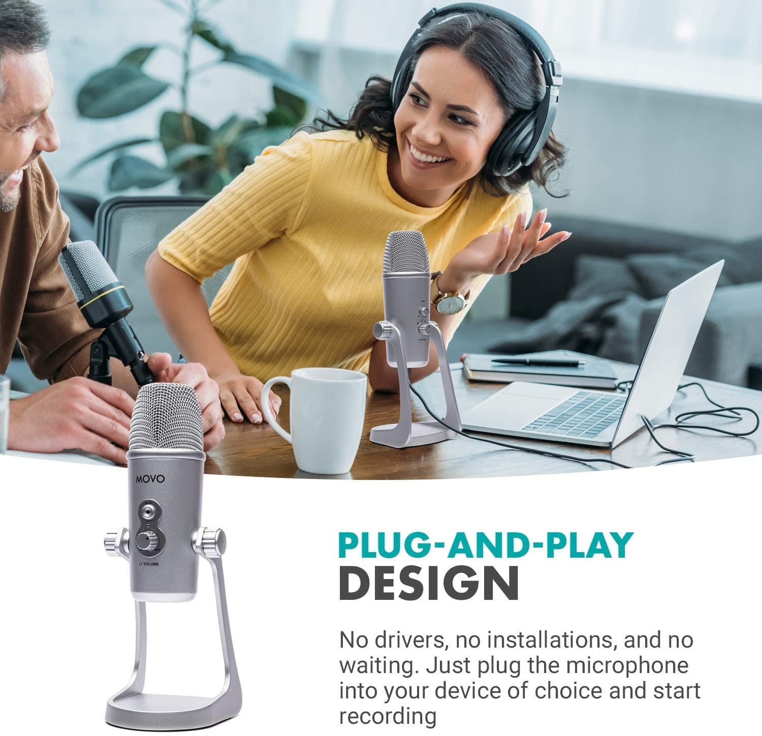 UM800 | Desktop Mic W/ USB & USB-C + Lightning Connectors | Movo