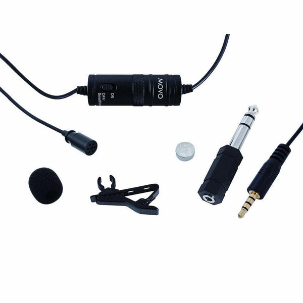 Xvive LV1 Lavalier Microphone Small Omni-Directional Wearable Microphone  for Wireless go,Recording Device,Black