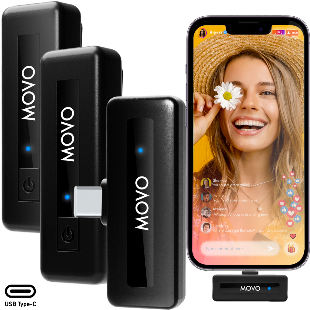 Wireless Mini UC DUO | Dual USB-C Wireless Mic for Android | Movo