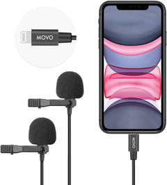 Movo LV1-DI High Fidelity Digital Lavalier Omnidirectional Clip on  Microphone for iPhone with MFi Certified Lightning Connector Compatible  with