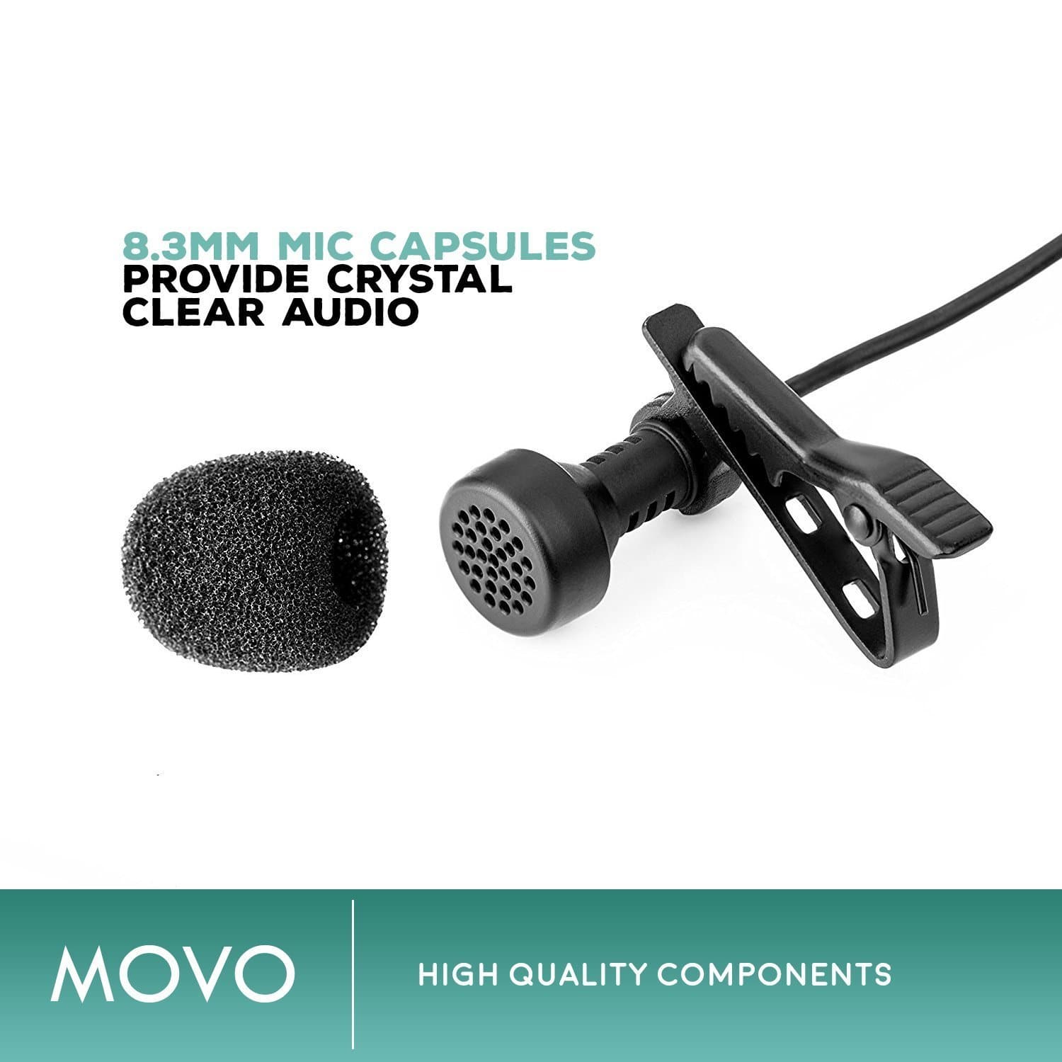 Movo LV-6  Omidirectional & Cardioid XLR Lavalier Microphone Set