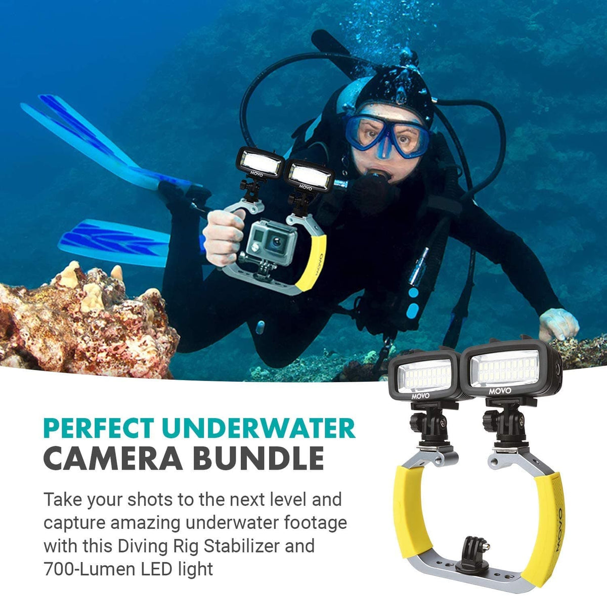 DiveRig3 | Waterproof GoPro Scuba Lights | Movo