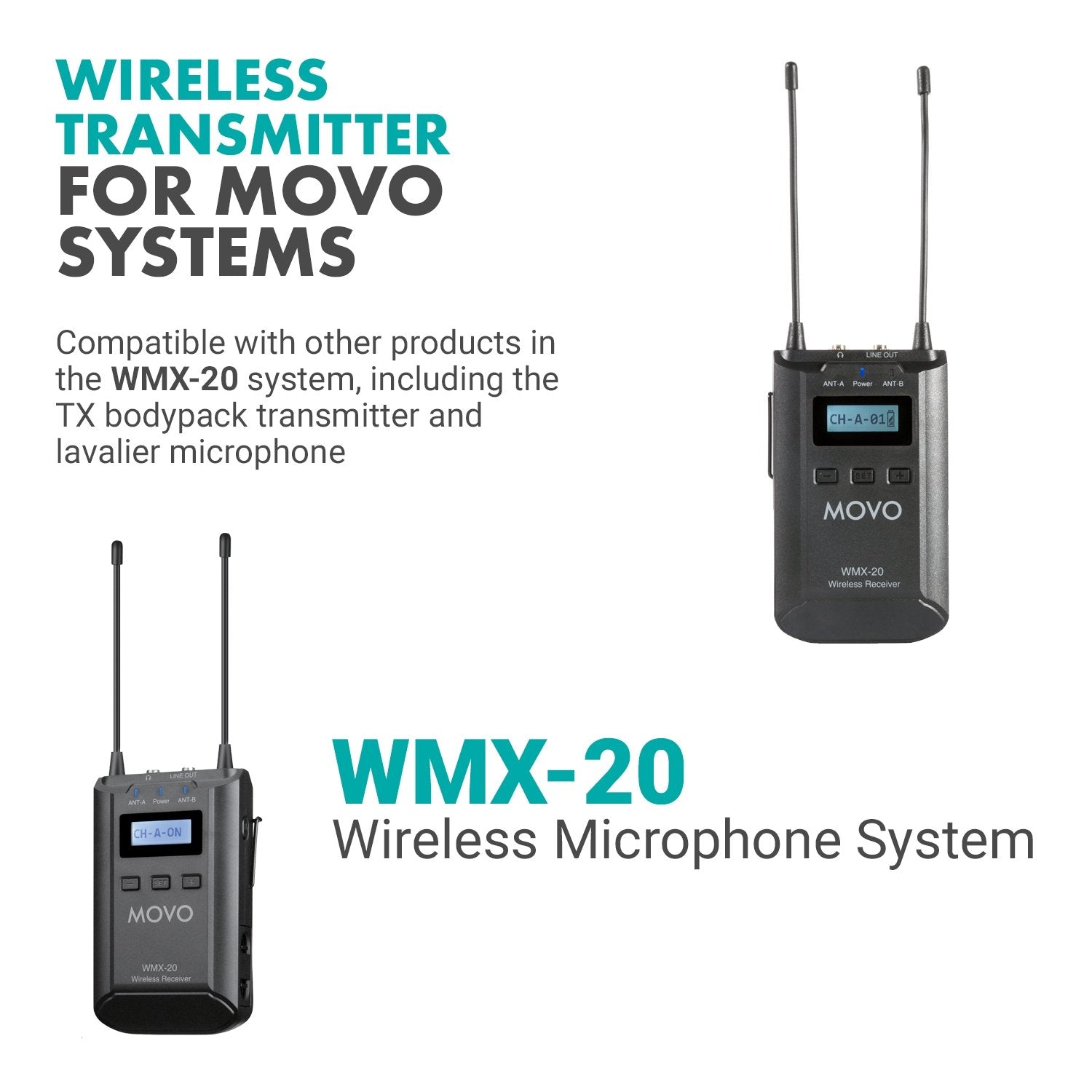 WMX20RX+TXLR, Plug-In Transmitter & Wireless Receiver for XLR Mics